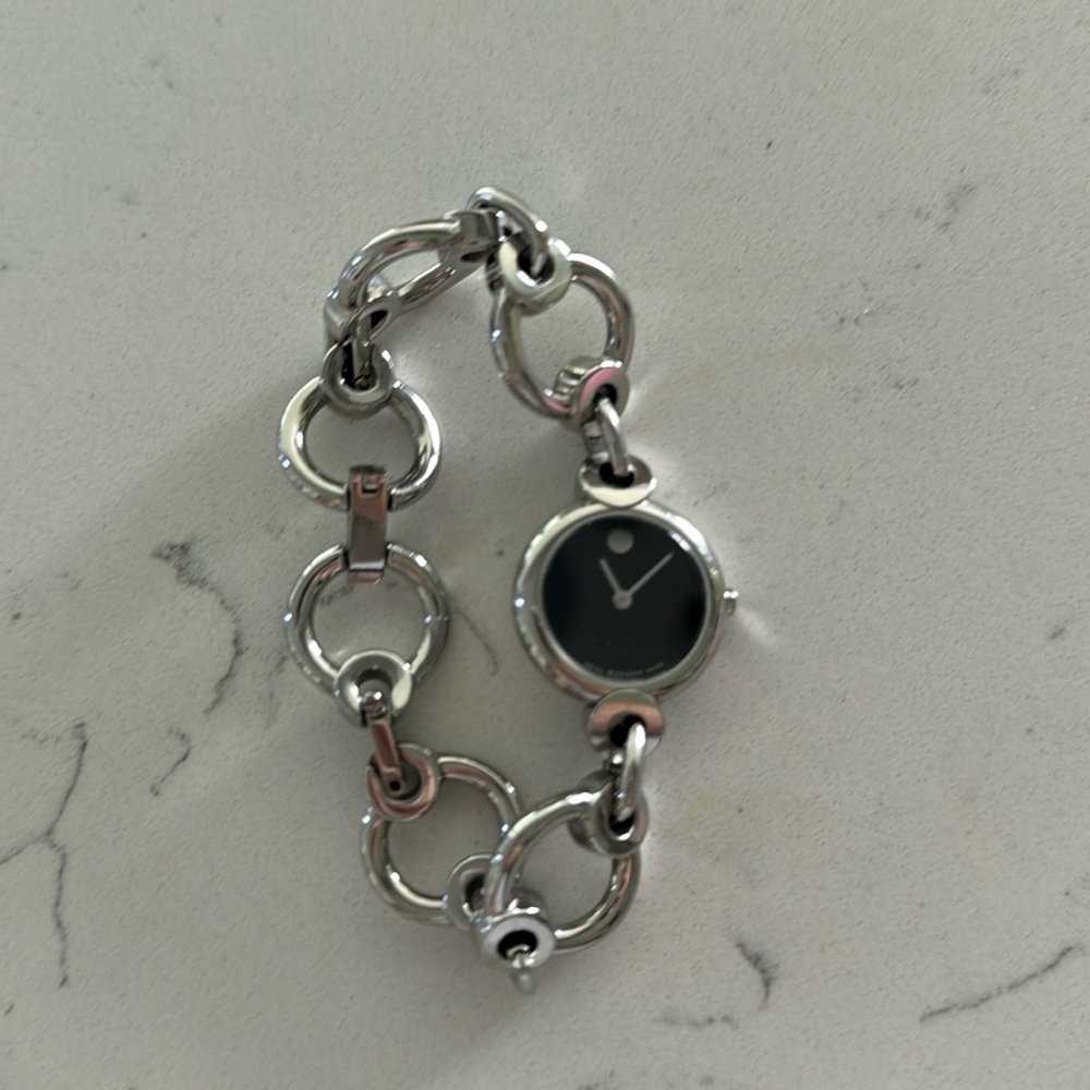 Movado silver bracelet watch